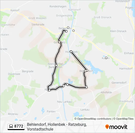 Автобус 8772: карта маршрута