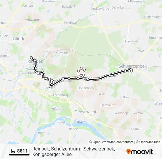 Автобус 8811: карта маршрута