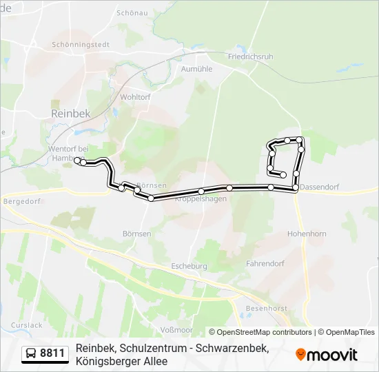 Автобус 8811: карта маршрута