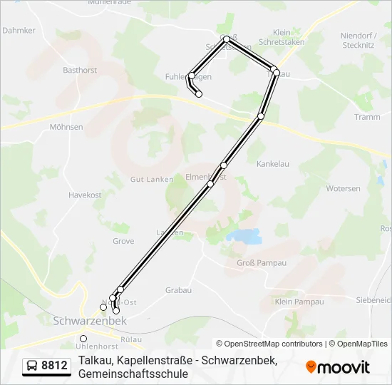 Автобус 8812: карта маршрута