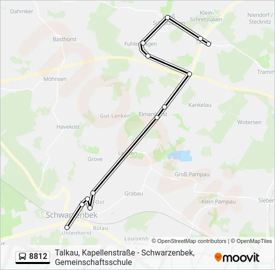 Автобус 8812: карта маршрута