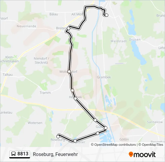 Автобус 8813: карта маршрута