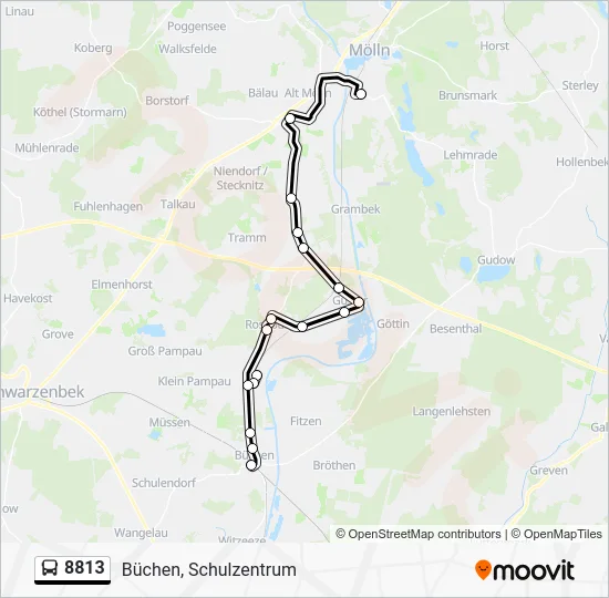 Автобус 8813: карта маршрута