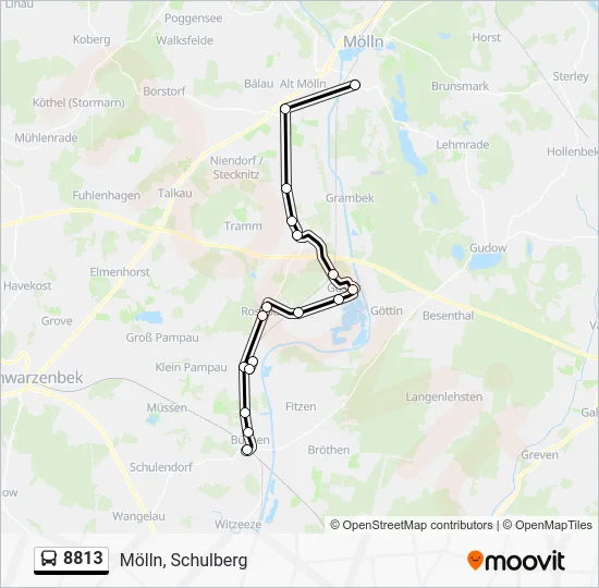 Автобус 8813: карта маршрута