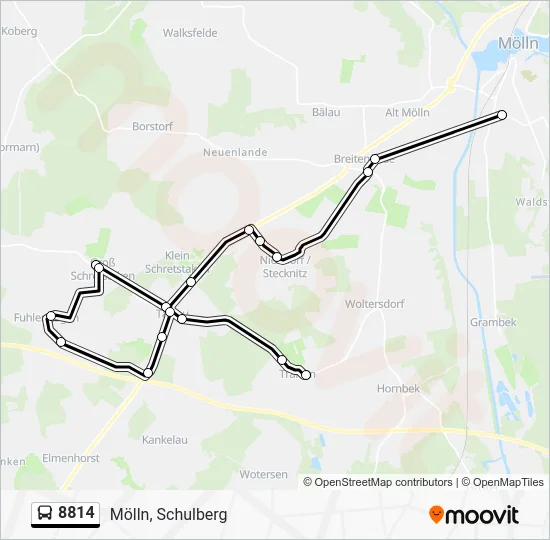 Автобус 8814: карта маршрута