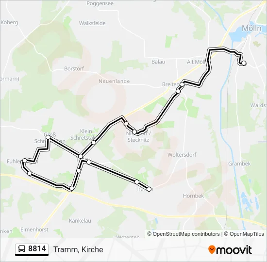 Автобус 8814: карта маршрута