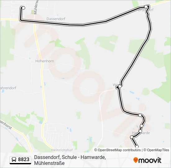 Автобус 8823: карта маршрута