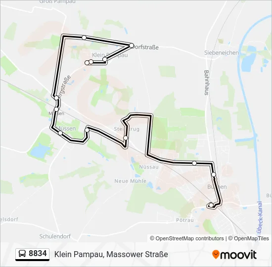 Автобус 8834: карта маршрута