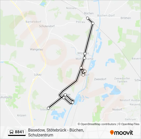 Автобус 8841: карта маршрута