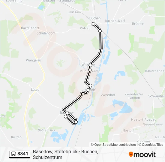 Автобус 8841: карта маршрута