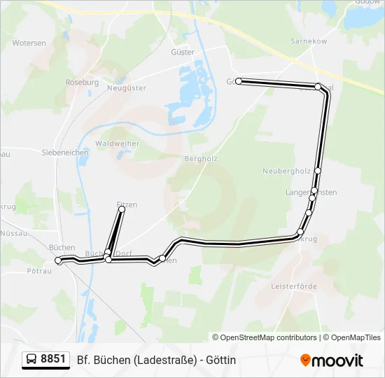 Автобус 8851: карта маршрута