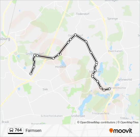 Автобус 764: карта маршрута