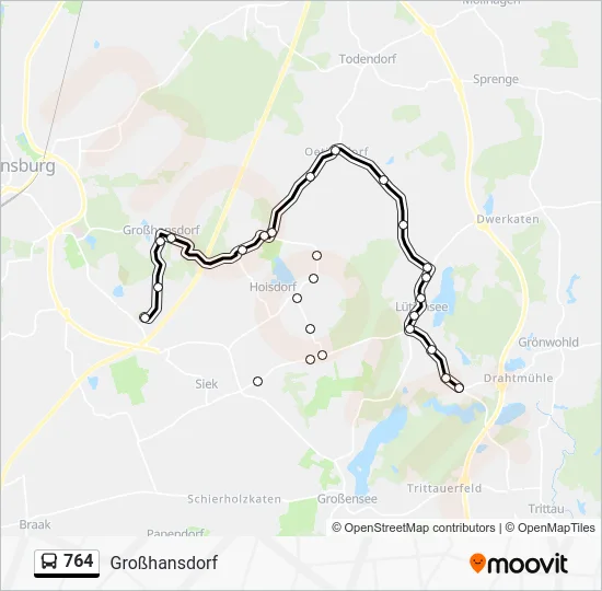 Автобус 764: карта маршрута