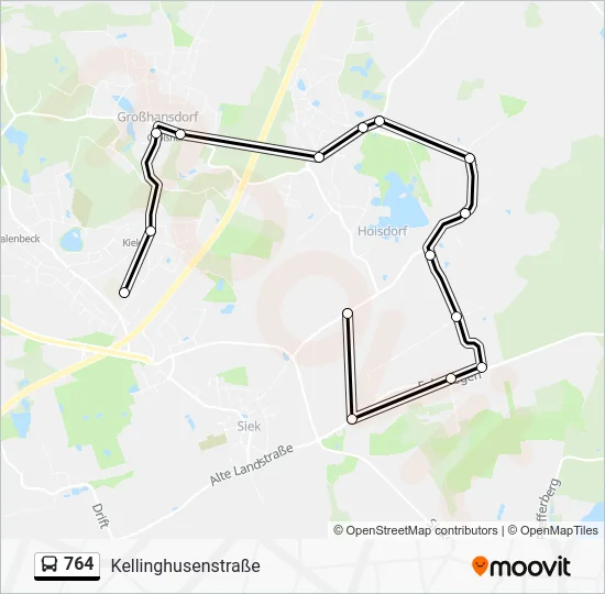 Bus 764: карта маршрута