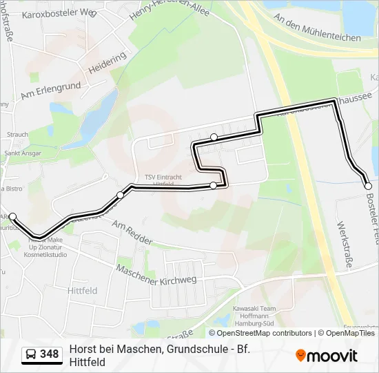 348 Route: Schedules, Stops & Maps - Hittfeld, Kirche (Updated)