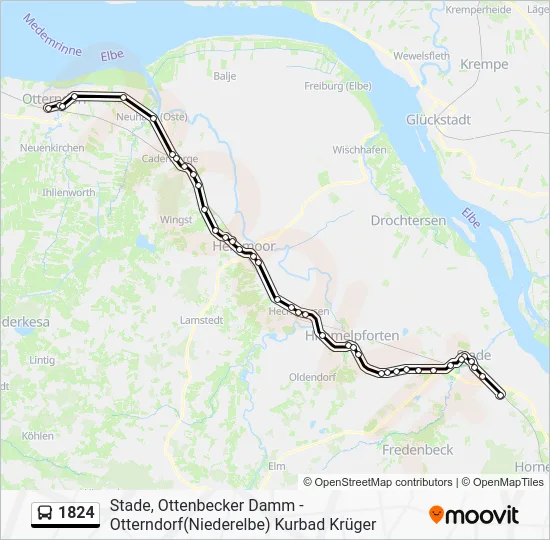 Автобус 1824: карта маршрута