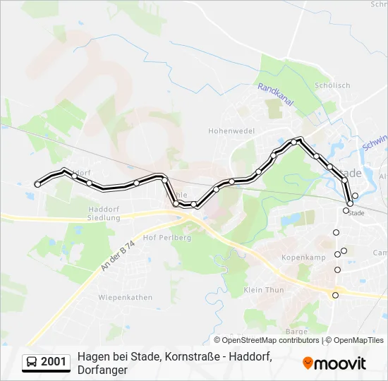 Автобус 2001: карта маршрута