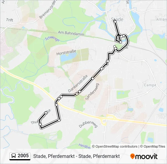 Автобус 2005: карта маршрута