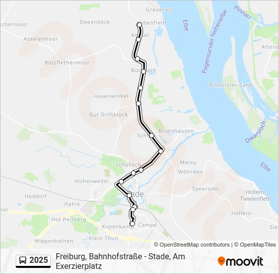 Автобус 2025: карта маршрута