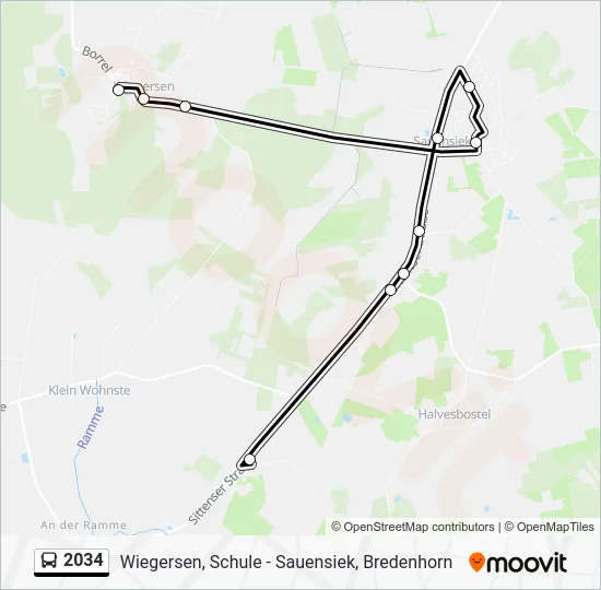 Автобус 2034: карта маршрута