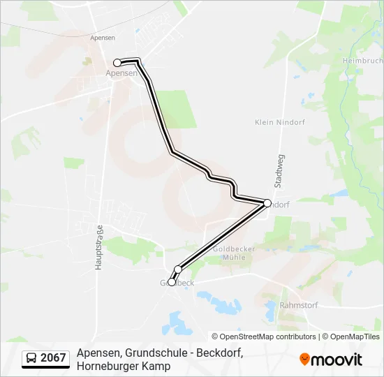 Автобус 2067: карта маршрута