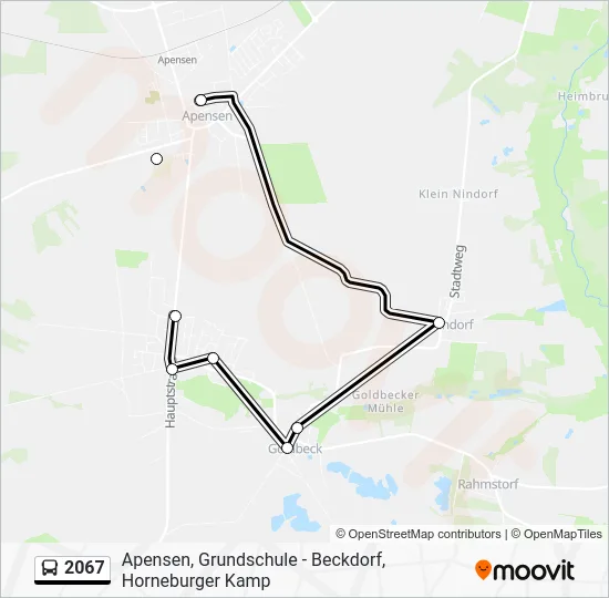 Автобус 2067: карта маршрута
