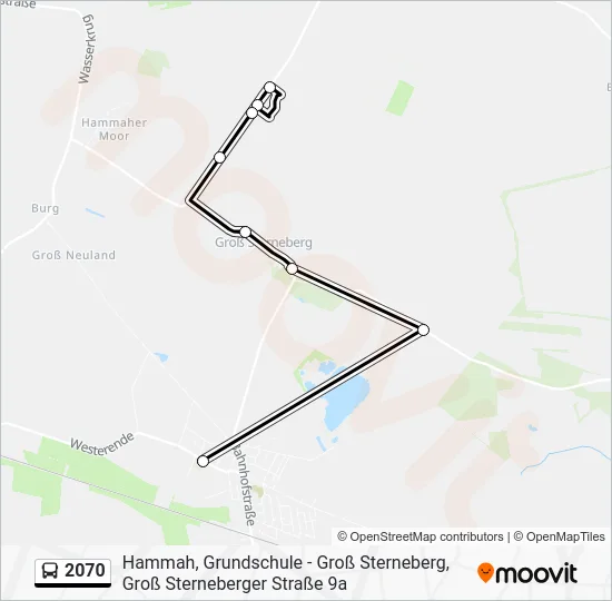 Автобус 2070: карта маршрута