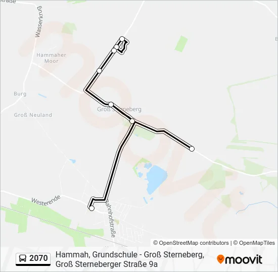 Автобус 2070: карта маршрута