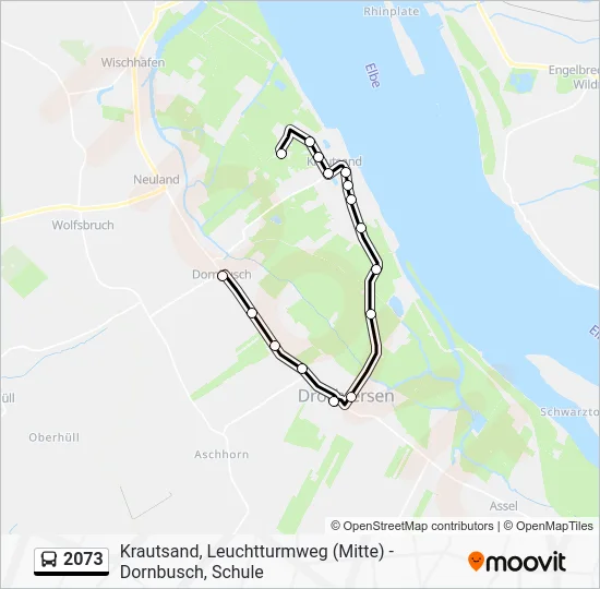 Автобус 2073: карта маршрута