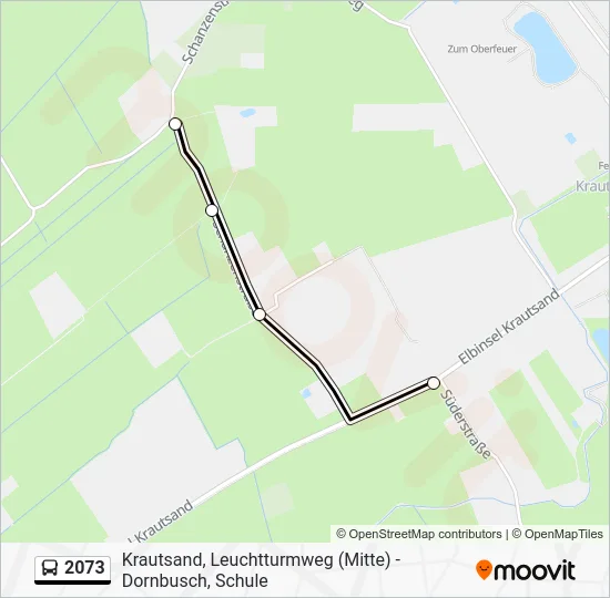 Автобус 2073: карта маршрута