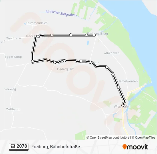 Автобус 2078: карта маршрута