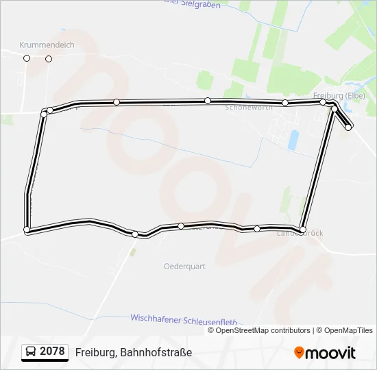 Автобус 2078: карта маршрута