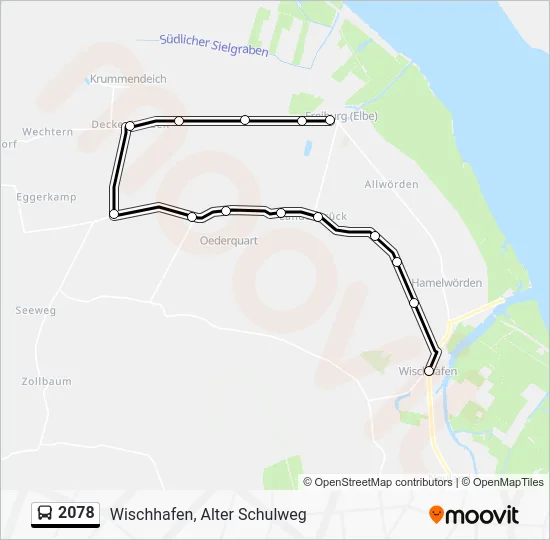 Автобус 2078: карта маршрута