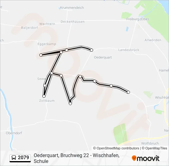 Автобус 2079: карта маршрута