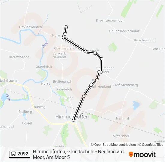 Автобус 2092: карта маршрута