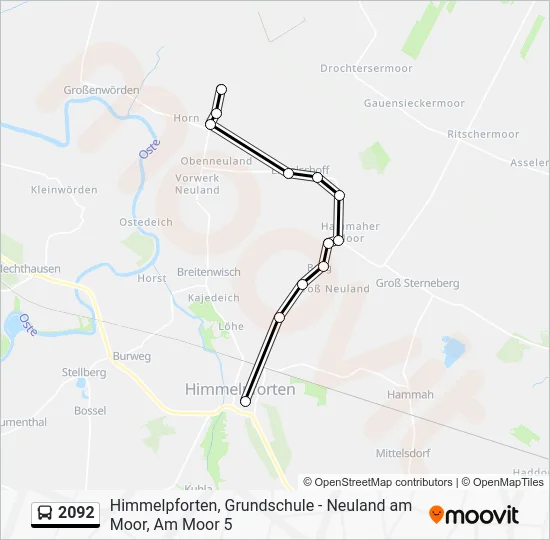 Автобус 2092: карта маршрута