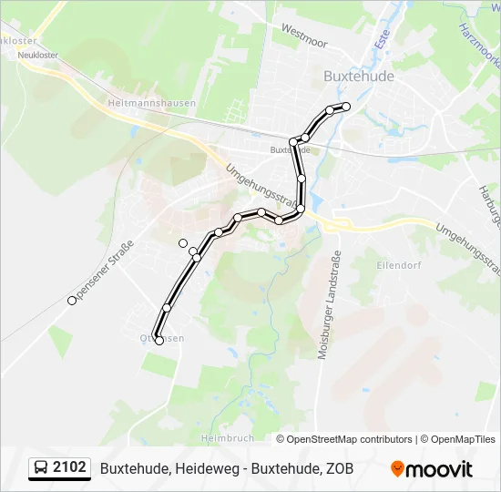 Автобус 2102: карта маршрута