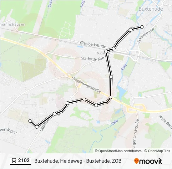 Автобус 2102: карта маршрута