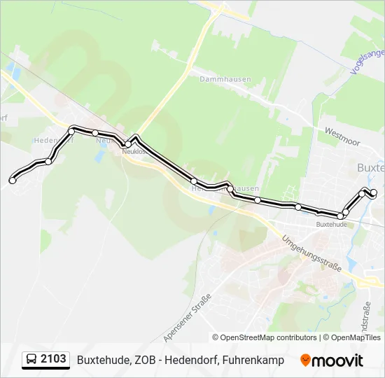 Автобус 2103: карта маршрута