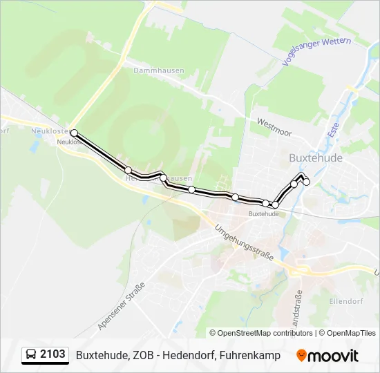 Автобус 2103: карта маршрута