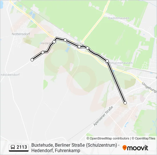 Автобус 2113: карта маршрута