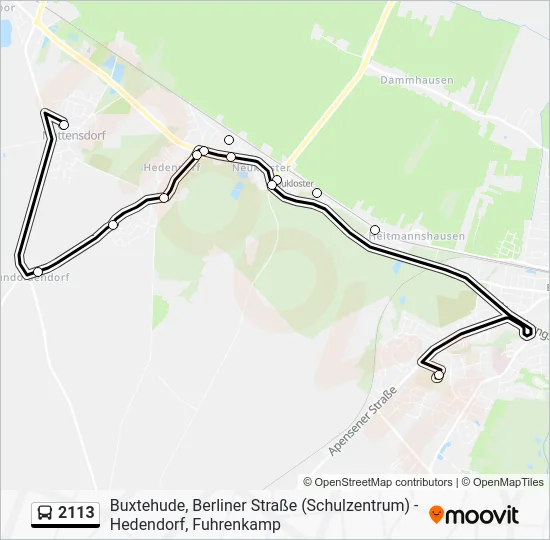 Автобус 2113: карта маршрута