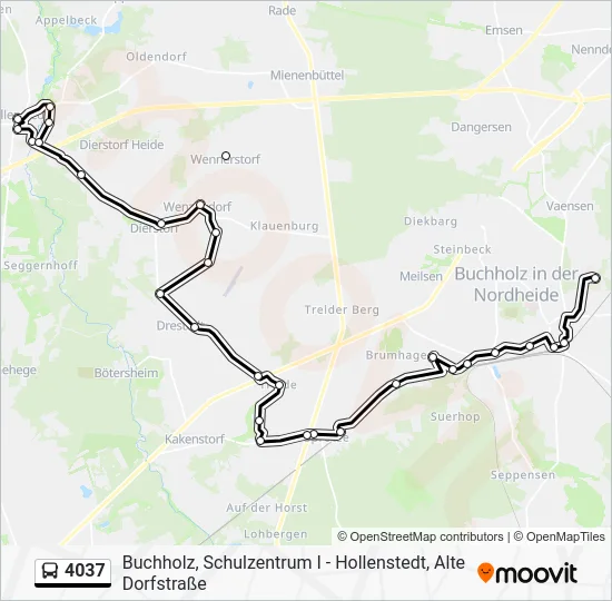 Автобус 4037: карта маршрута