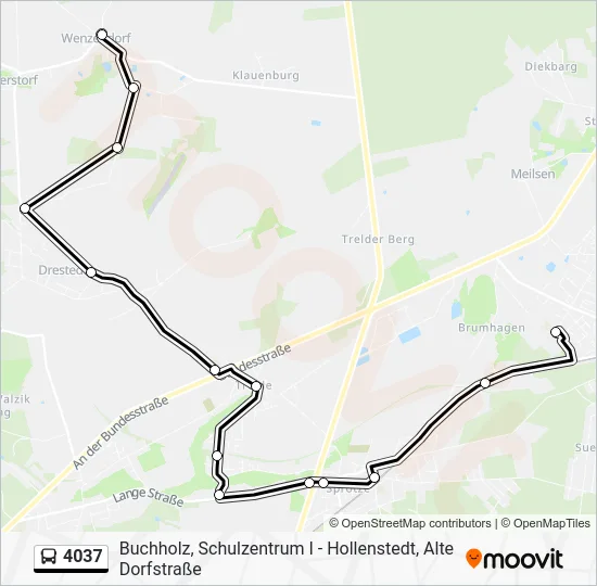 Автобус 4037: карта маршрута