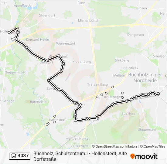 Автобус 4037: карта маршрута