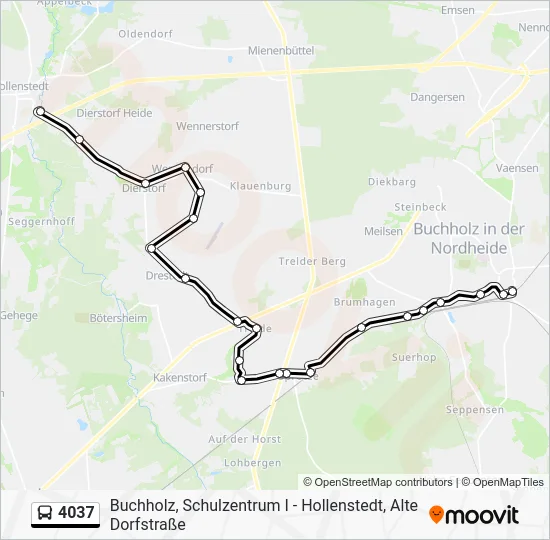 Автобус 4037: карта маршрута