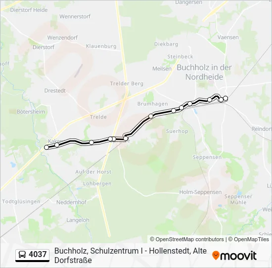 Автобус 4037: карта маршрута