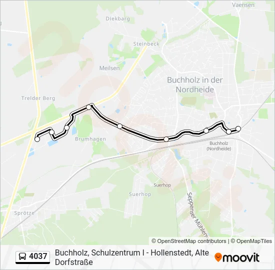 Автобус 4037: карта маршрута
