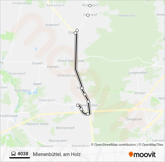 Автобус 4038: карта маршрута