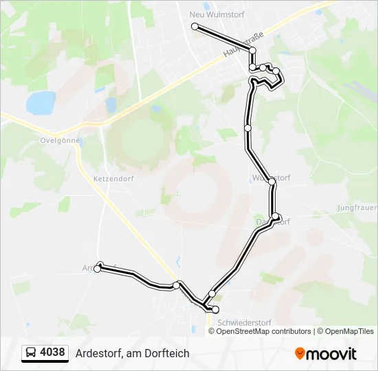 Автобус 4038: карта маршрута